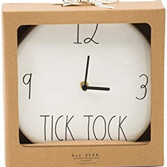 Rae Dunn Other - Rae Dunn 9" Tik Tok Ceramic Wall Clock